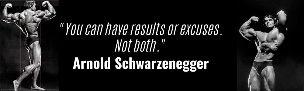 You can have results or excuses. Not both. Arnold Schwarzenegger